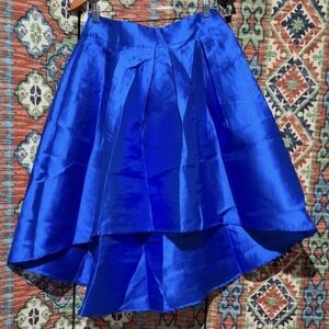 Vibrant Royal Blue High-Low Women's Skirt